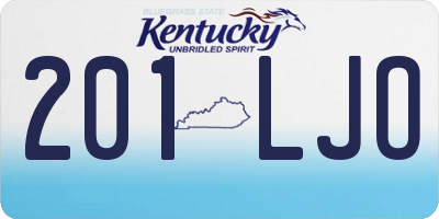 KY license plate 201LJO