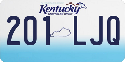 KY license plate 201LJQ