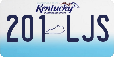 KY license plate 201LJS