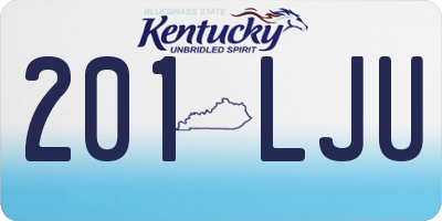 KY license plate 201LJU