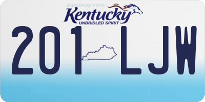 KY license plate 201LJW