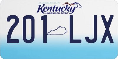 KY license plate 201LJX
