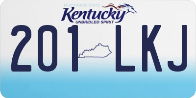 KY license plate 201LKJ