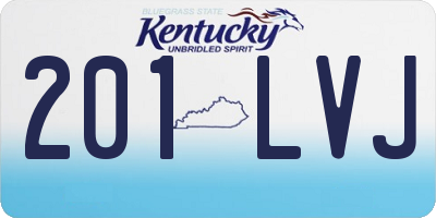 KY license plate 201LVJ