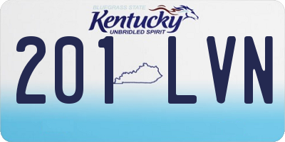KY license plate 201LVN