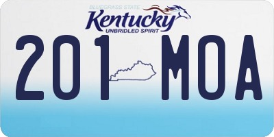 KY license plate 201MOA