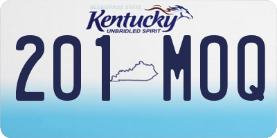 KY license plate 201MOQ