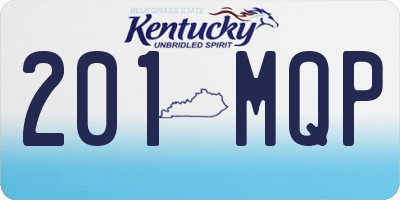 KY license plate 201MQP