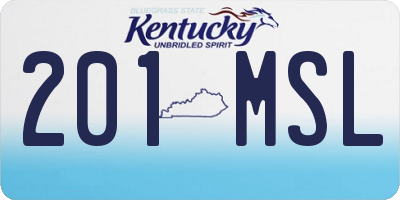 KY license plate 201MSL