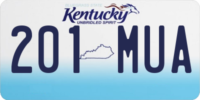 KY license plate 201MUA