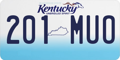 KY license plate 201MUO