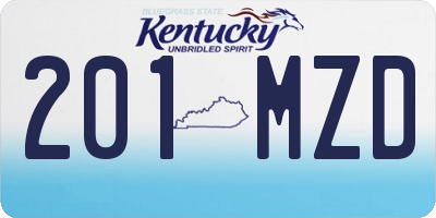 KY license plate 201MZD