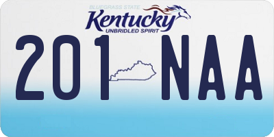 KY license plate 201NAA