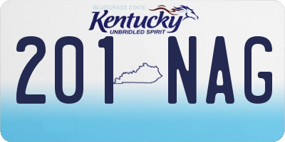 KY license plate 201NAG