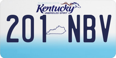 KY license plate 201NBV