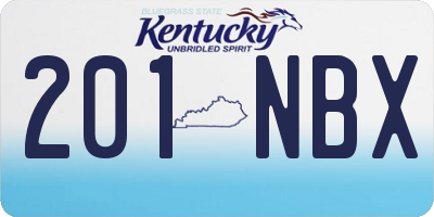 KY license plate 201NBX