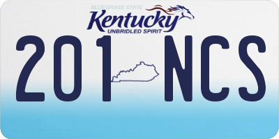 KY license plate 201NCS