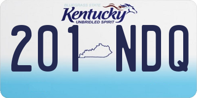 KY license plate 201NDQ