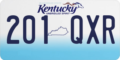 KY license plate 201QXR