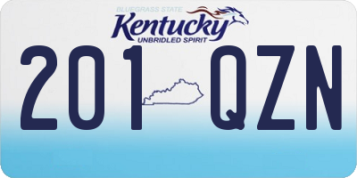 KY license plate 201QZN