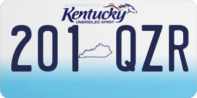 KY license plate 201QZR