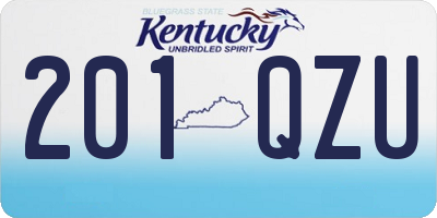 KY license plate 201QZU