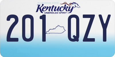 KY license plate 201QZY