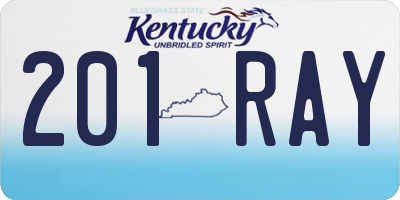 KY license plate 201RAY