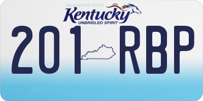 KY license plate 201RBP