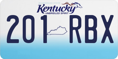 KY license plate 201RBX