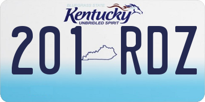 KY license plate 201RDZ