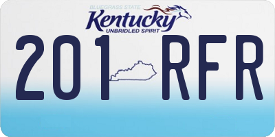 KY license plate 201RFR