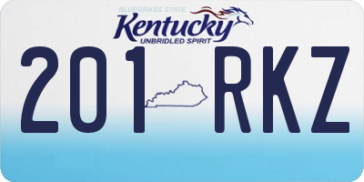 KY license plate 201RKZ
