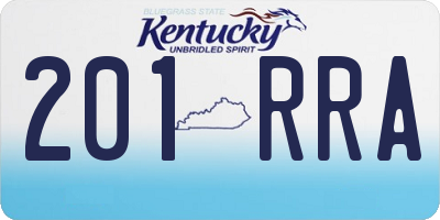 KY license plate 201RRA