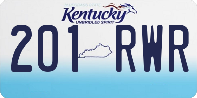 KY license plate 201RWR