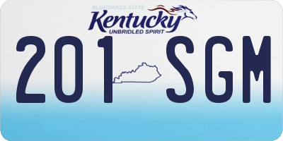 KY license plate 201SGM