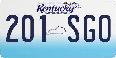 KY license plate 201SGO