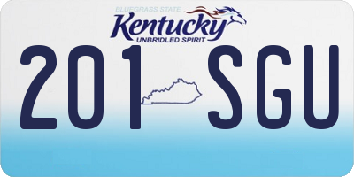 KY license plate 201SGU