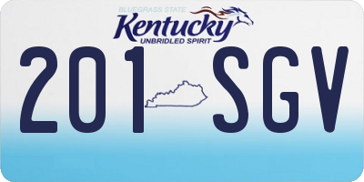KY license plate 201SGV