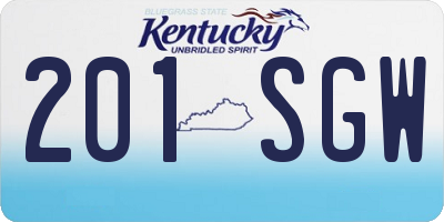 KY license plate 201SGW
