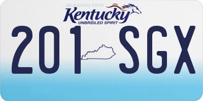 KY license plate 201SGX