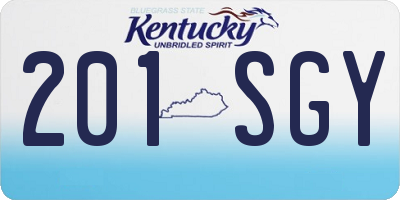 KY license plate 201SGY
