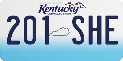 KY license plate 201SHE