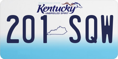 KY license plate 201SQW