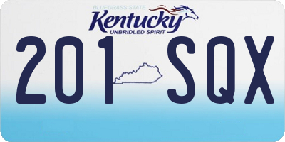 KY license plate 201SQX