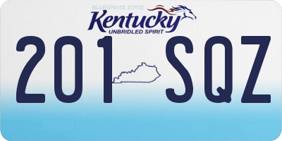 KY license plate 201SQZ