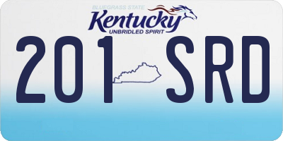 KY license plate 201SRD