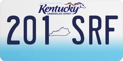 KY license plate 201SRF