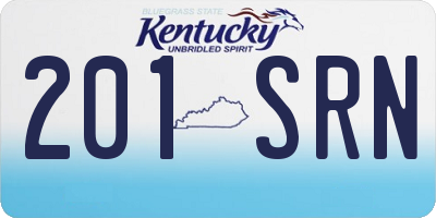 KY license plate 201SRN