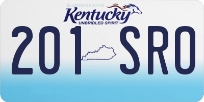 KY license plate 201SRO